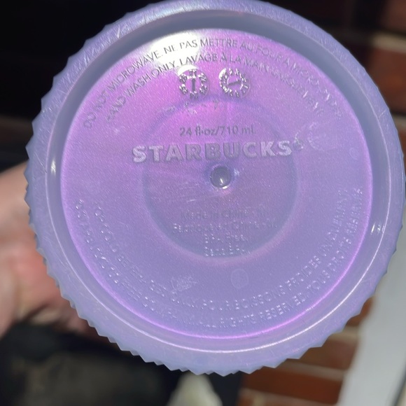 Starbucks Iridescent Icy White/ Lavender Studded Tumbler 24oz - Picture 4 of 5